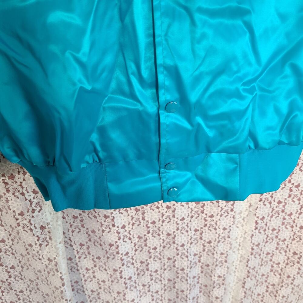 Vintage 80s West Ark blue satin embroidered windbreaker size 2xl - Picture 4 of 13